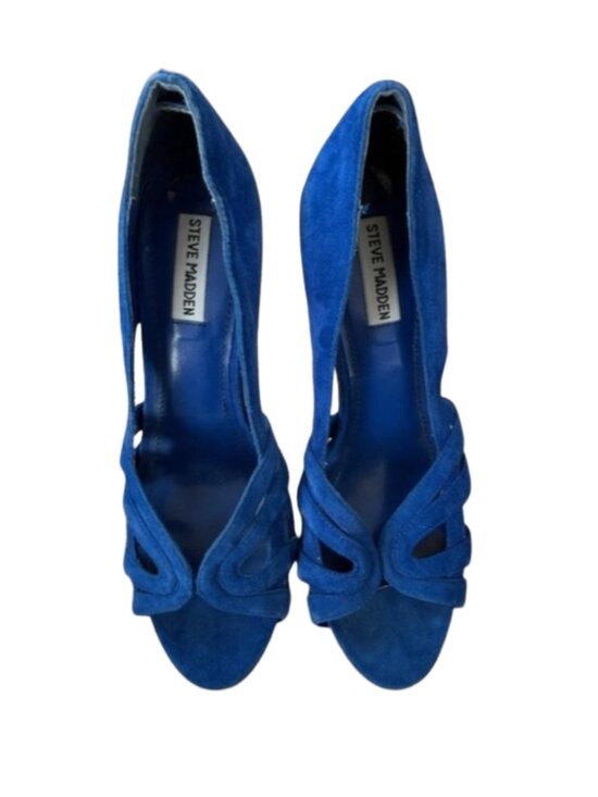 Steve Madden Shoes - Steve Madden Royal Blue Suede Open-Toe High Heels Womens Size 9